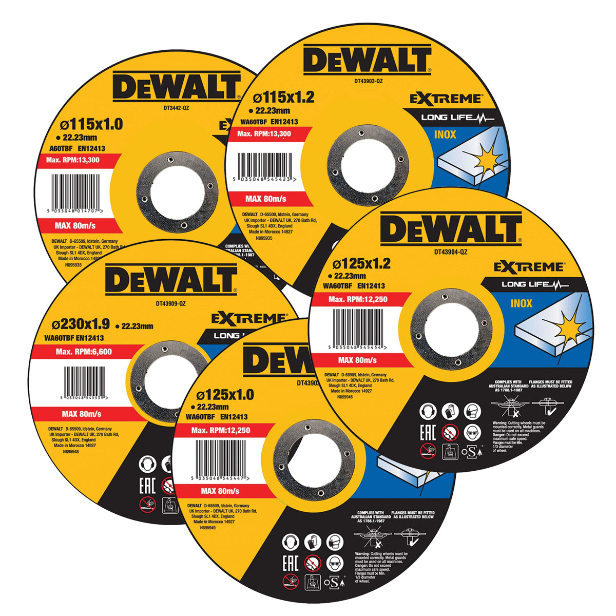 Disco abrasivi extreme taglio ACCIAIO INOX - PIATTO - DeWALT Disco abrasivi extreme taglio ACCIAIO INOX - PIATTO - DeWALT